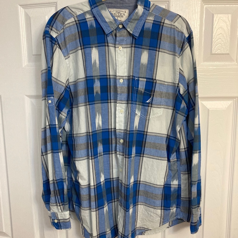 Men’s Nautica Casual Plaid Button Down Shirt